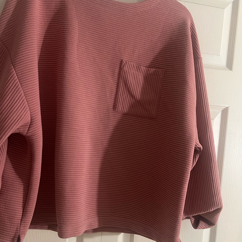 Ribbed Pink Long Sleeve Top